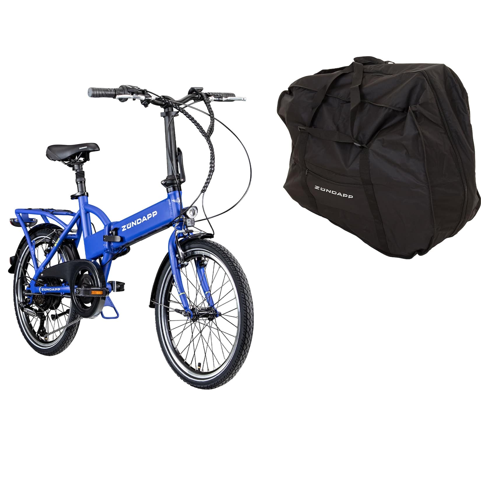 Zündapp Z101 20 oder Tasche online E-Bike Elektrofaltrad... Pedelec hier Zoll kaufen mit Faltrad Ersatzakku Schloss blau, mit Tasche, E-Klapprad